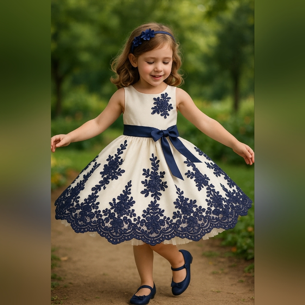 American Princess Navy and White Floral Dress